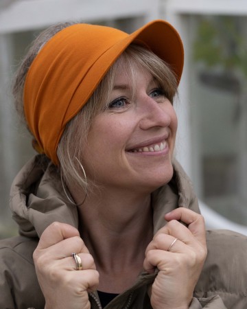 Orange bambus solskjerm