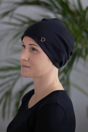 Sort merinoull/silke volum