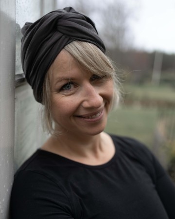 Mørk grå bambus turban