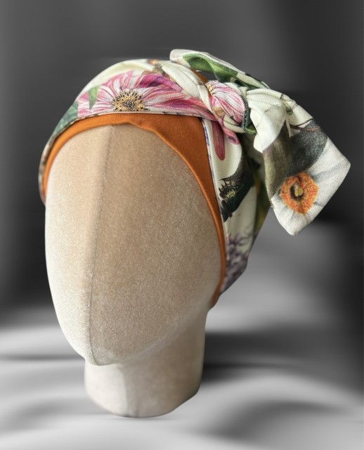Orange enkel lue med tropisk twist